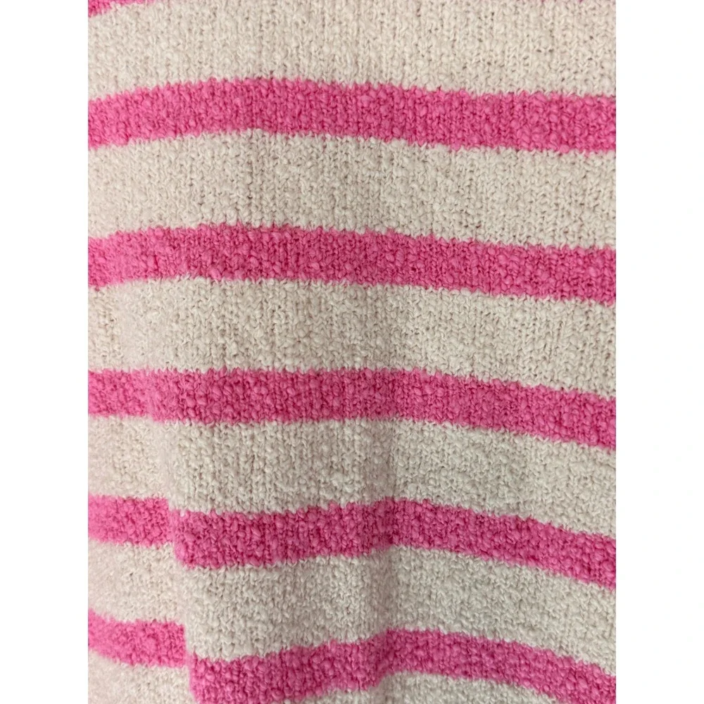 J.Crew Crewcuts Girls' Striped Sweater Pink Cream Long Sleeve Crewneck Large